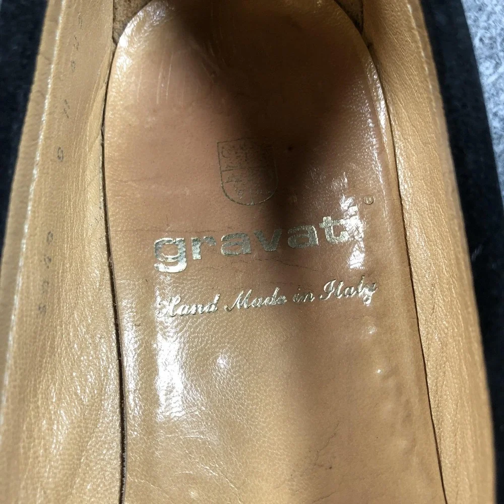 Gravati Loafers Mens 8 M Black Suede Horsebit Slip On Handmade Italy Luxury